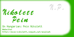 nikolett pein business card